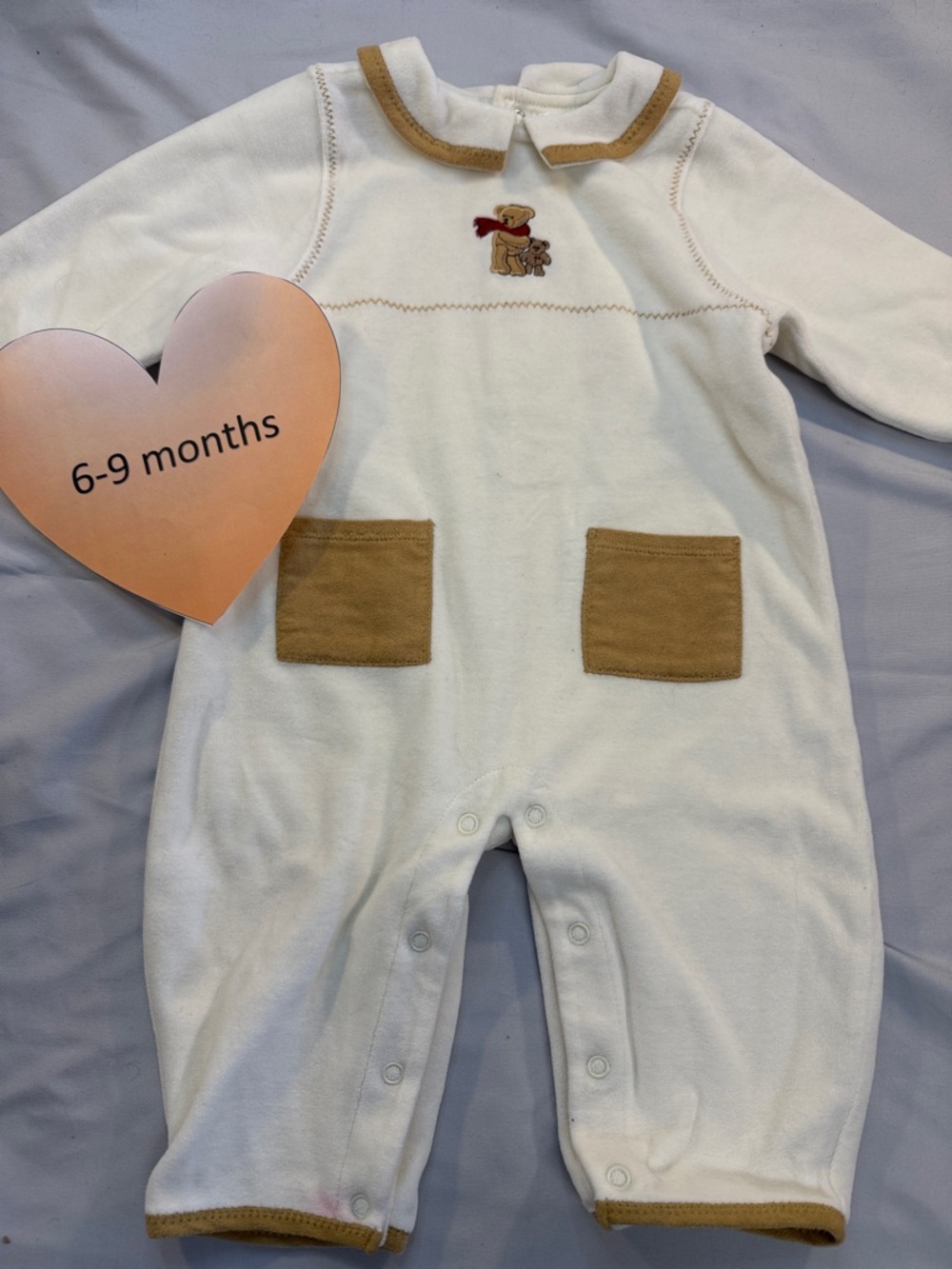 The Children's Place - soft plush/velour lined romper/sleeper. 6-9 months